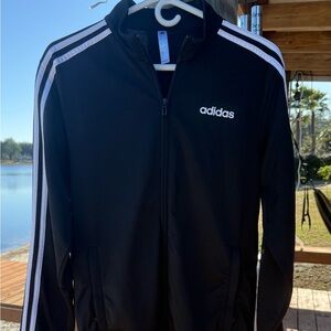 Adidas Men's Black and White Track Jacket